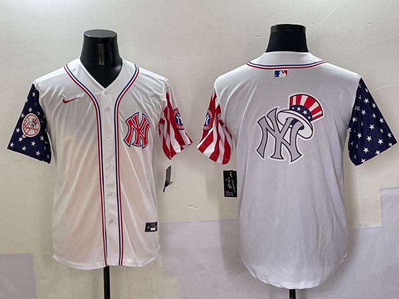 Men New York Yankees Blank White a generation of national flags Jointly Name 2025 Nike MLB Jersey style 39